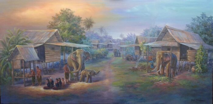 ภาพวาด จากหมู่บ้านช้าง จ.สุรินทร์ ตรา พร อาร์ทช้อป - Image 2