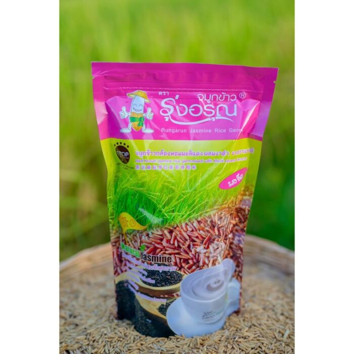 จมูกข้าวกล้องหอมมะลิแดงผสมงาดำจากธรรมชาติ (รสจืด) ขนาด 200 กรัม ตรา รุ่งอรุณ - รูปภาพ 2