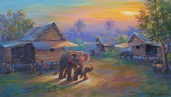 ภาพวาด จากหมู่บ้านช้าง จ.สุรินทร์ ตรา พร อาร์ทช้อป - Image 5