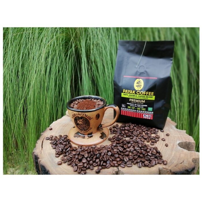 กาแฟสด คั่วกลาง (คั่วบด) ตรา พยัคฆ์กาแฟ (Payak Coffee) 100% Arabica Coffee Beans ขนาด 500 กรัม