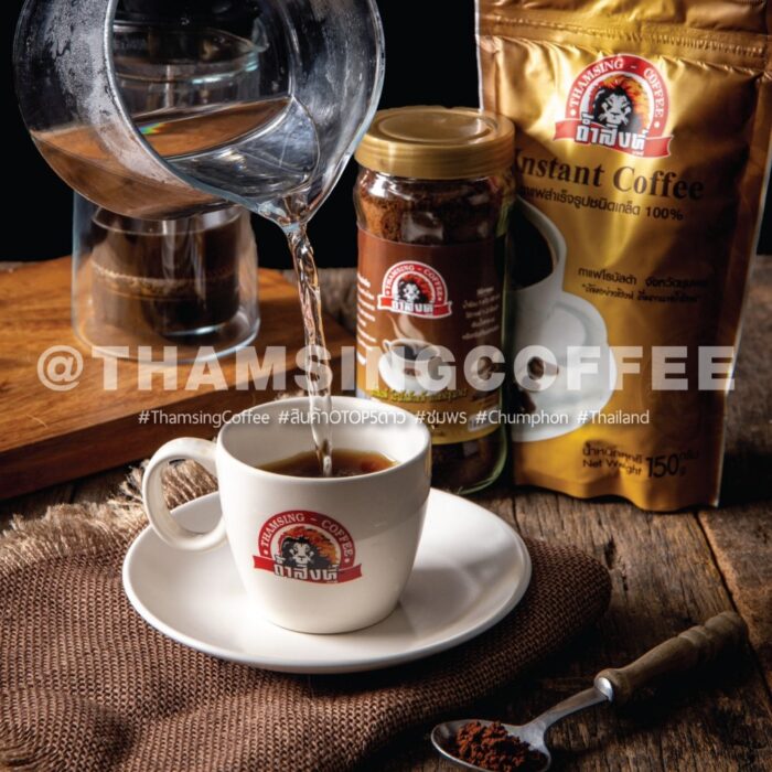 กาแฟสำเร็จรูปชนิดเกล็ด ขนาดแพ็คละ 150 กรัม ยกลัง (บรรจุ 24 แพ็ค) ตรา ถ้ำสิงห์ - Image 3