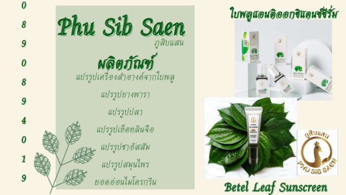 ครีมกันแดดใบพลู ปกป้องผิวจากแสงแดดและ UVA/UVB ด้วยค่า SPF 50 PA++++ ตรา ภูสิบแสน - Image 2